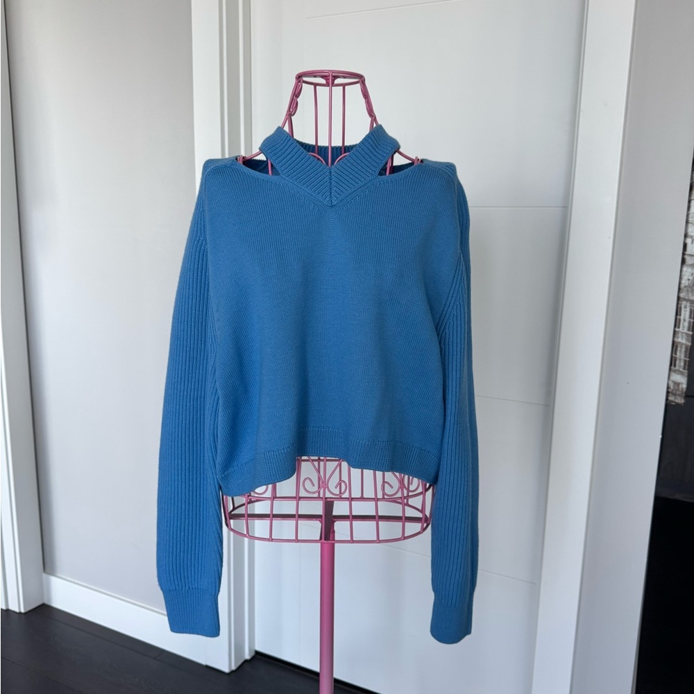 COS Blue V-Neck Women's Sweater